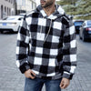 LuxeWaves™ Men’s Plaid Fleece Hoodie – Soft, Warm & Street-Ready Style
