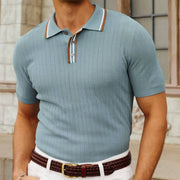 LuxeWaves™ Men’s Ice-Silk Knit Polo — Short Sleeve Summer Shirt