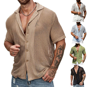 LuxeWaves™ Men’s Casual Short Sleeve Shirt – Lightweight Breathable Summer Top