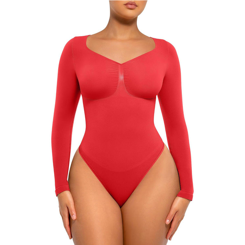 LuxeWaves™ Seamless Tummy Control Bodysuit – Short & Long Sleeve