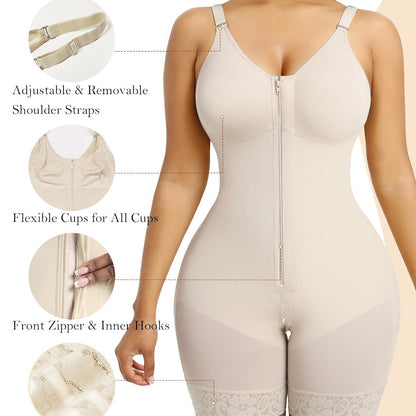 LuxeWaves™ | One-Piece Sculpting Shapewear with Front Zipper
