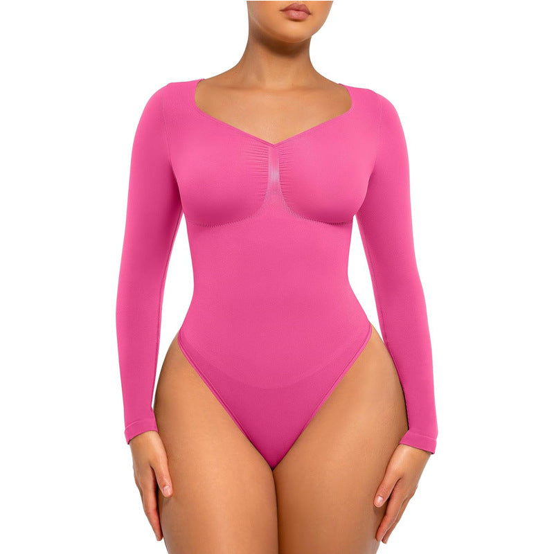 LuxeWaves™ Seamless Tummy Control Bodysuit – Short & Long Sleeve