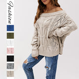 LuxeWaves™ Off-Shoulder Knit Sweater – Oversized, Soft & Effortlessly Chic