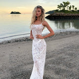 LuxeWaves™ Women’s Lace Maxi Dress – Backless Sleeveless Evening Gown