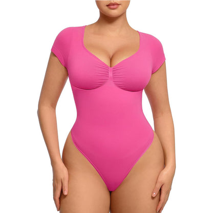 LuxeWaves™ Seamless Tummy Control Bodysuit – Short & Long Sleeve