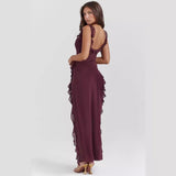 LuxeWaves™ | Soleil Bloom Slit Maxi Dress