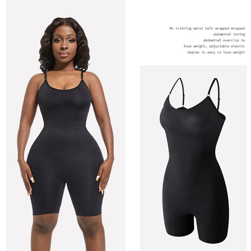 LuxeWaves™ | Seamless Sculpting Mid-Thigh Shapewear Bodysuit – Tummy Control & Curve Smoothing