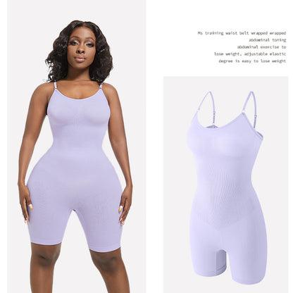 LuxeWaves™ | Seamless Sculpting Mid-Thigh Shapewear Bodysuit – Tummy Control & Curve Smoothing