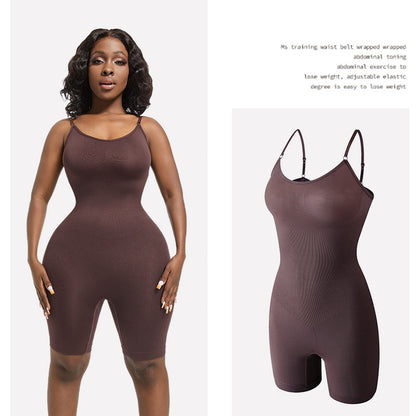 LuxeWaves™ | Seamless Sculpting Mid-Thigh Shapewear Bodysuit – Tummy Control & Curve Smoothing