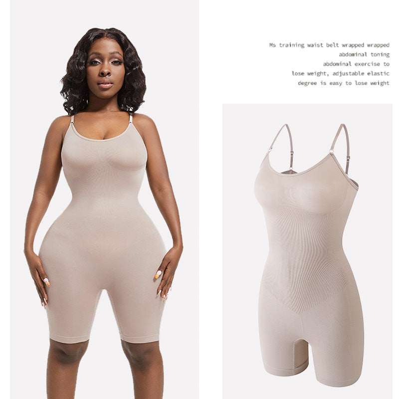 LuxeWaves™ | Seamless Sculpting Mid-Thigh Shapewear Bodysuit – Tummy Control & Curve Smoothing