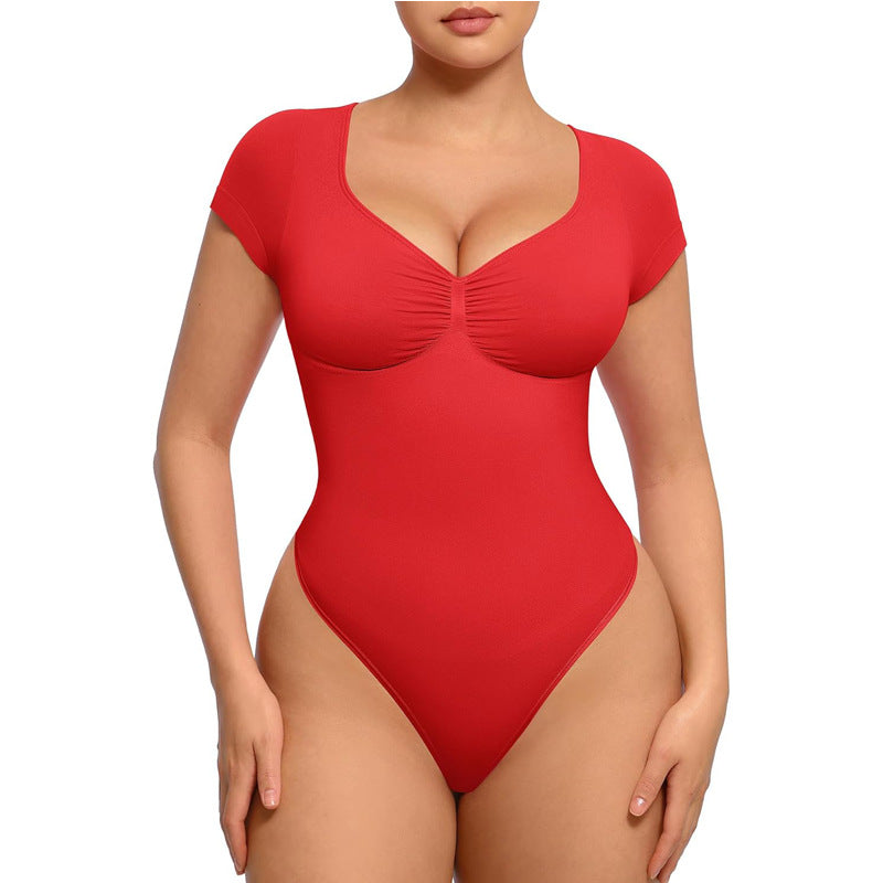 LuxeWaves™ Seamless Tummy Control Bodysuit – Short & Long Sleeve