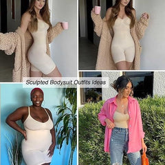 LuxeWaves™ | Seamless Sculpting Mid-Thigh Shapewear Bodysuit