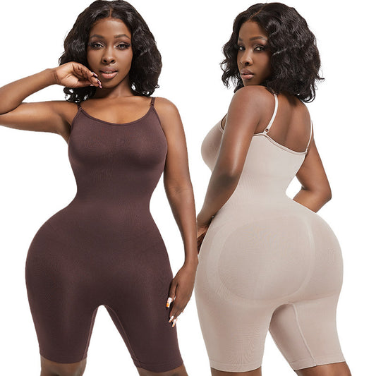 LuxeWaves™ | Seamless Sculpting Mid-Thigh Shapewear Bodysuit – Tummy Control & Curve Smoothing