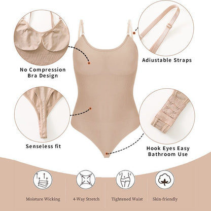 LuxeWaves™ Seamless Sculpting Shapewear Bodysuit – Waist, Tummy & Curve Control