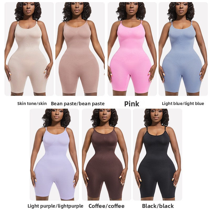 LuxeWaves™ | Seamless Sculpting Mid-Thigh Shapewear Bodysuit – Tummy Control & Curve Smoothing