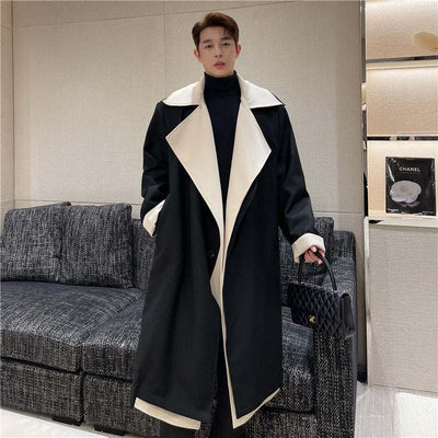  Contrast Color Large Lapel