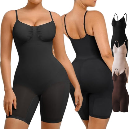 LuxeWaves™ | Seamless Sculpting Mid-Thigh Shapewear Bodysuit